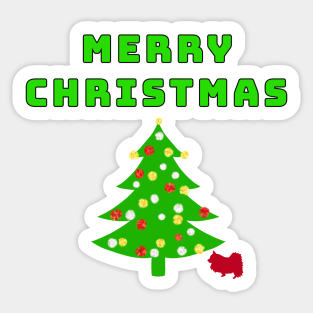 Merry Christmas with Tree Sticker